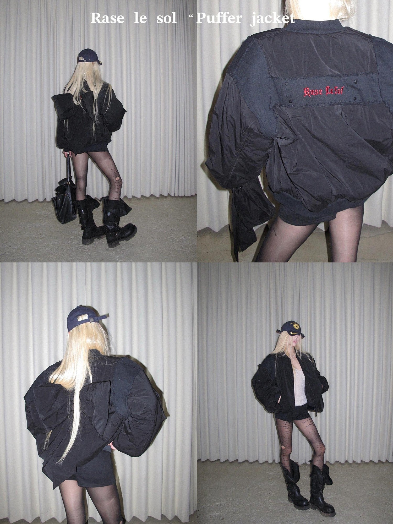 Rase le sol Oversized Detachable Bow Women's Padded Cotton Bomber Jackets