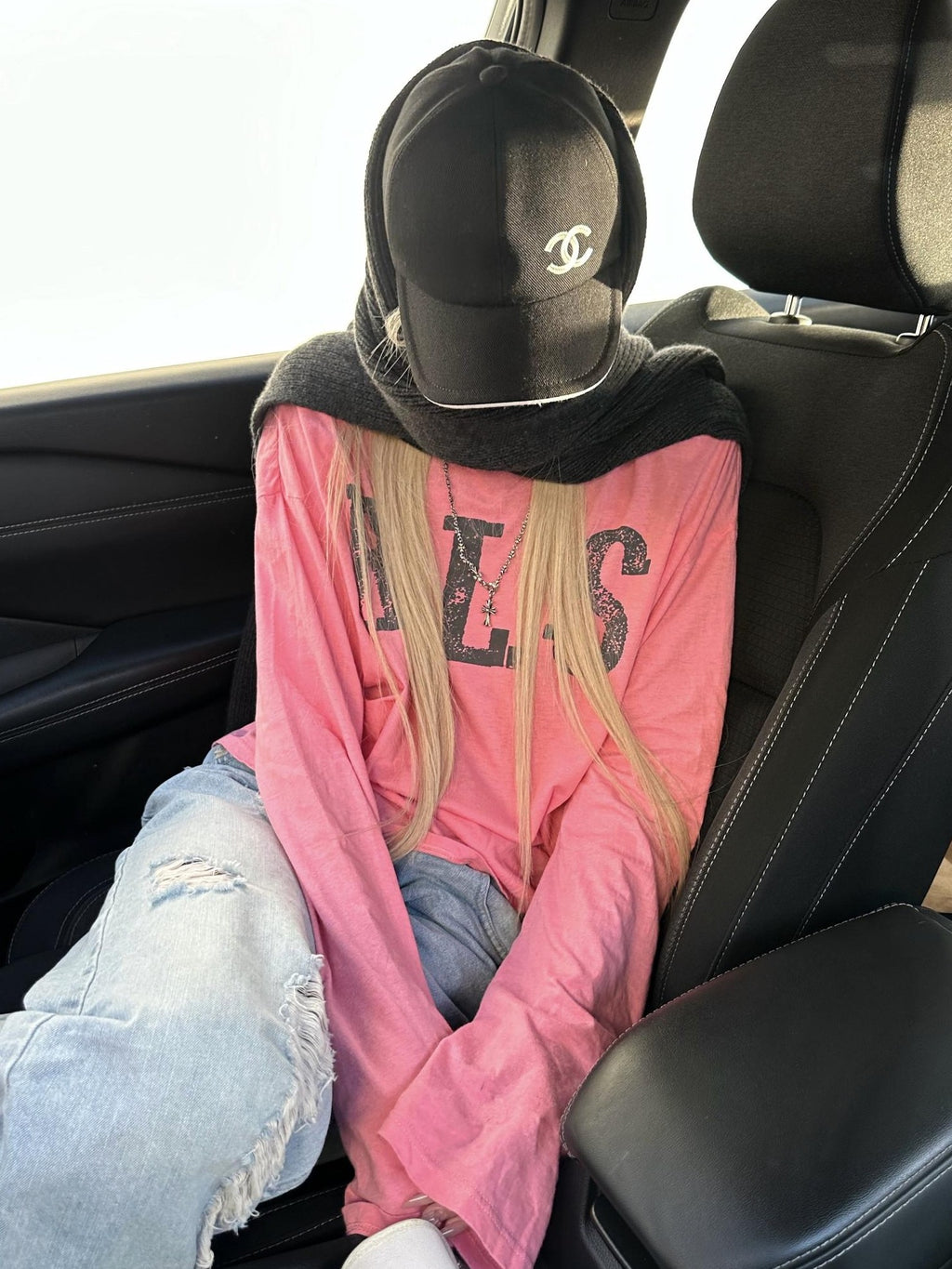 Rase le sol Peach Pink Print Loose Fit Cotton Women's Long Sleeve T-shirts