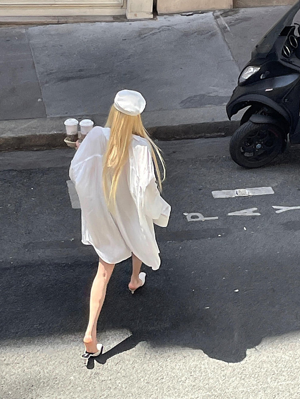 Rase le sol Pearlescent Shimmer Relaxed Slouchy Women's White Oversized Shirts