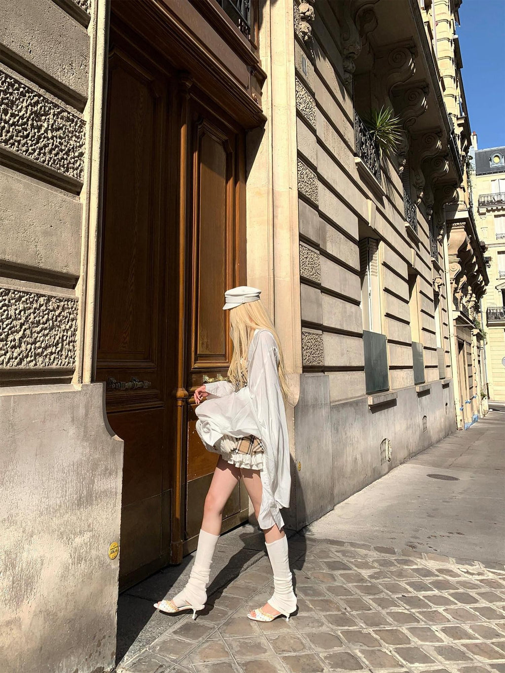 Rase le sol Pearlescent Shimmer Relaxed Slouchy Women's White Oversized Shirts