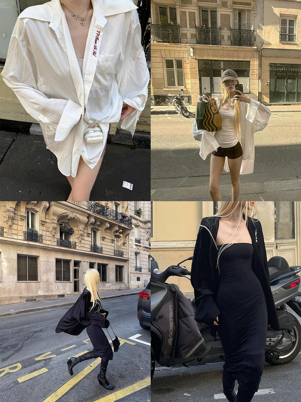 Rase le sol Pearlescent Shimmer Relaxed Slouchy Women's White Oversized Shirts