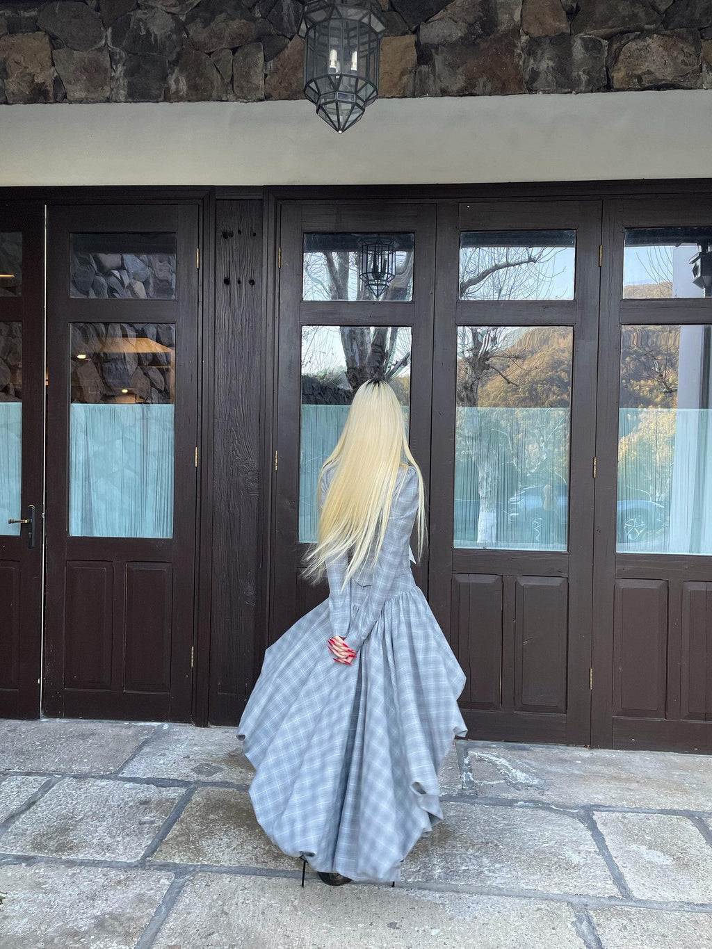 Rase le sol Plaid Faux Two Piece Top Asymmetrical Midi Skirt Women's Matching Skirt Sets