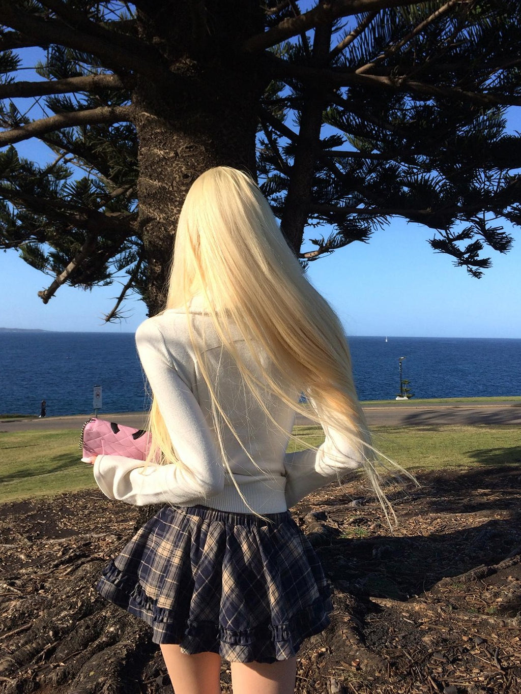 Rase le sol Plaid Puff Low Waist Women's Polyester Mini Skirts