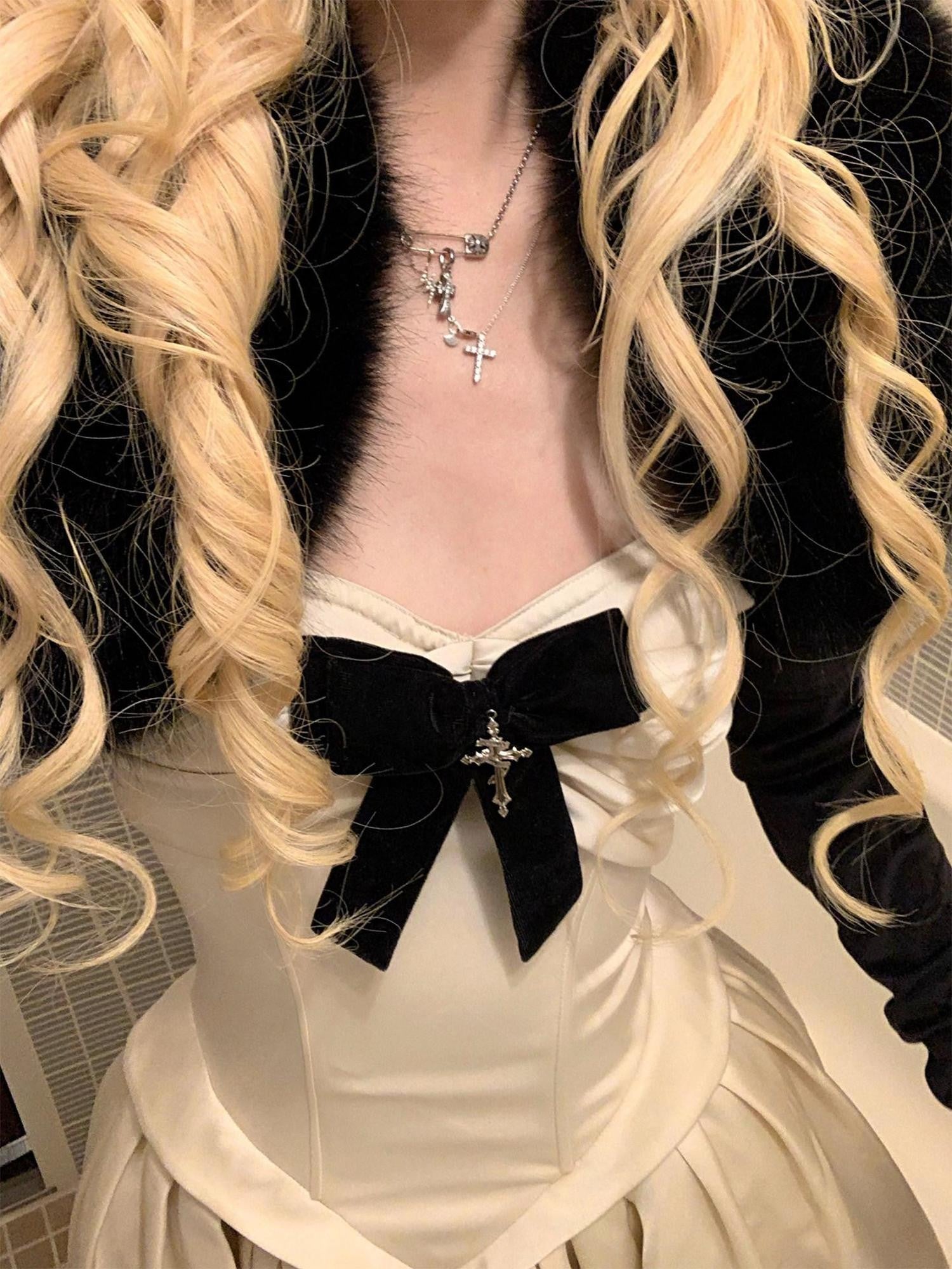 Rase le sol Princess Bow Detail Cinched Waist Women's Strapless Maxi Dresses