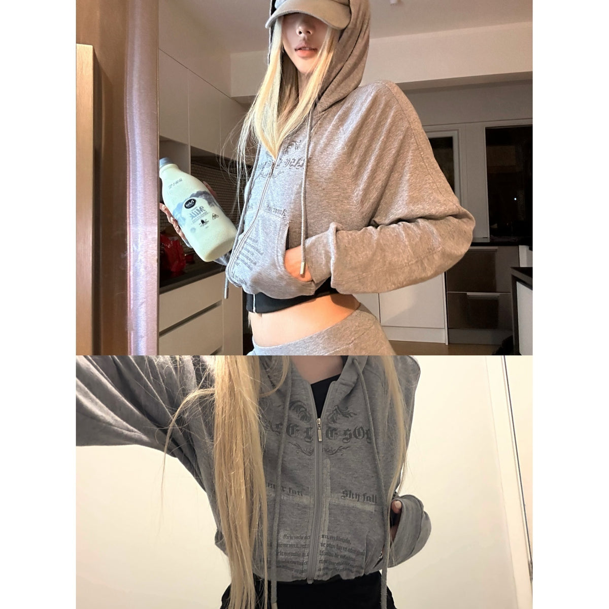 Rase_le_sol_Print_Hooded_Cropped_Relaxed_Fit_Cotton_Blend_Women's_Tracksuit_Sets_1071735600540_MISSTT