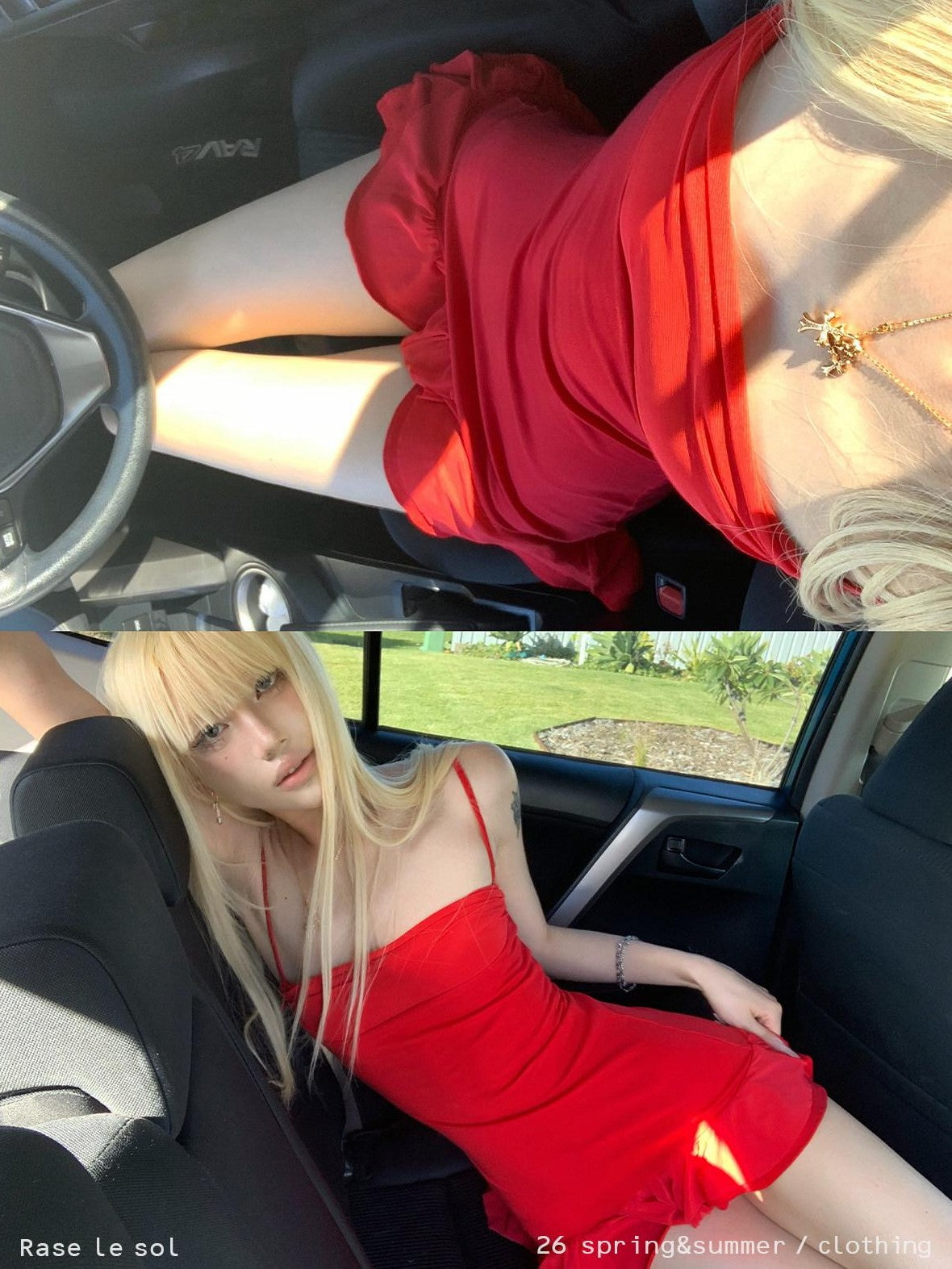Rase le sol Red Spaghetti Strap Bustier Waist Cinching Women's Bodycon Mini Dresses