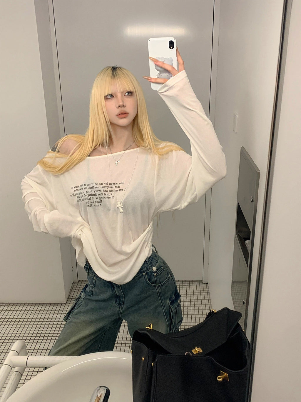 Rase_le_sol_Relaxed_Oversized_Letter_Print_Boxy_Coverup_Women's_Long_Sleeve_T-shirts_972298233737_MISSTT