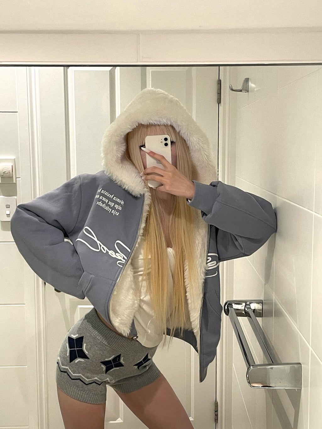 Rase le sol Reversible Fleece Hooded Women's Cotton Casual Jackets
