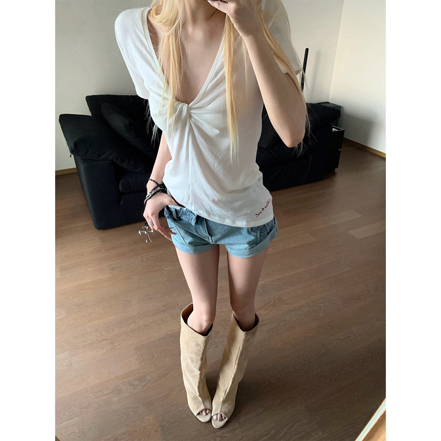Rase_le_sol_Set_Shoulder_V-neck_Women's_Tencel_Wool_Short_Sleeve_T-shirts_1049373641715_MISSTT