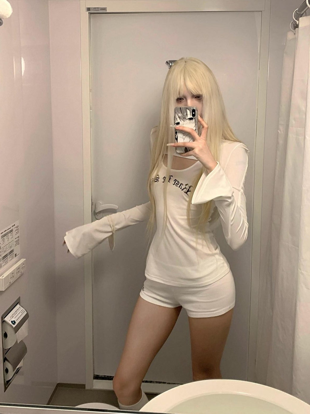 Rase le sol Sexy Long Sleeve Top And Cami Women's Casual Top & Shorts Sets