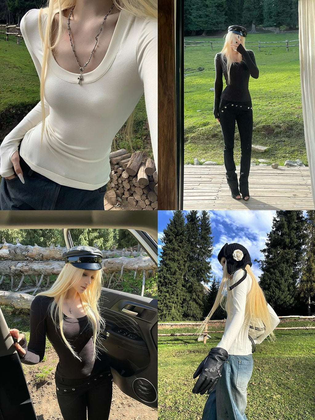 Rase le sol Slim Fit U Neck Soft Women's Viscose Long Sleeve T-shirts