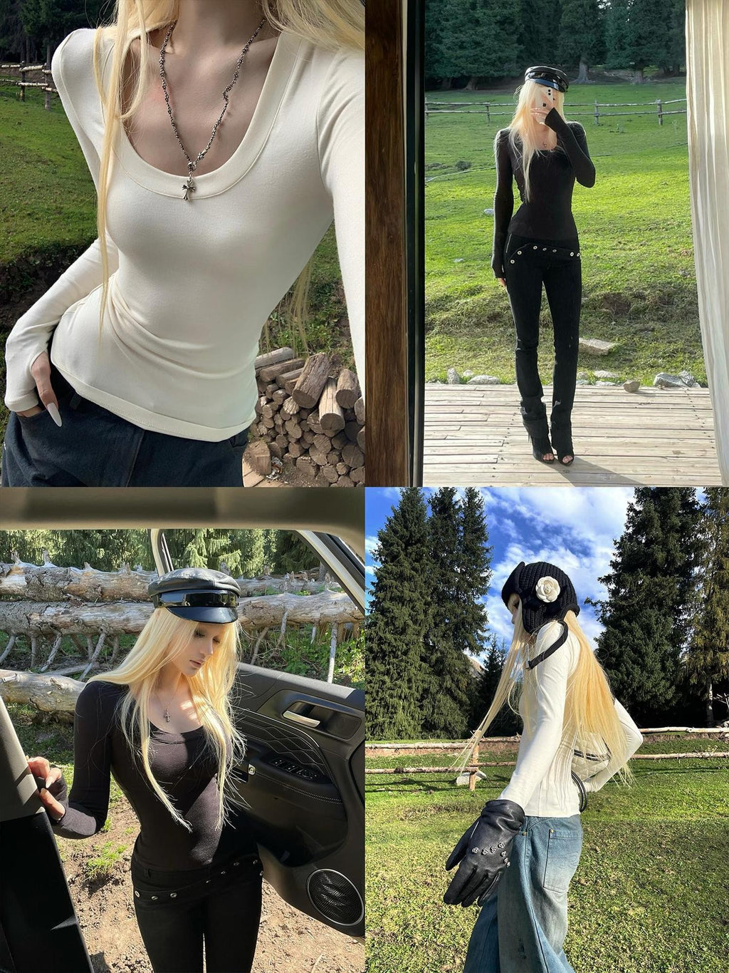 Rase le sol Slim Fit U Neck Soft Women's Viscose Long Sleeve T-shirts