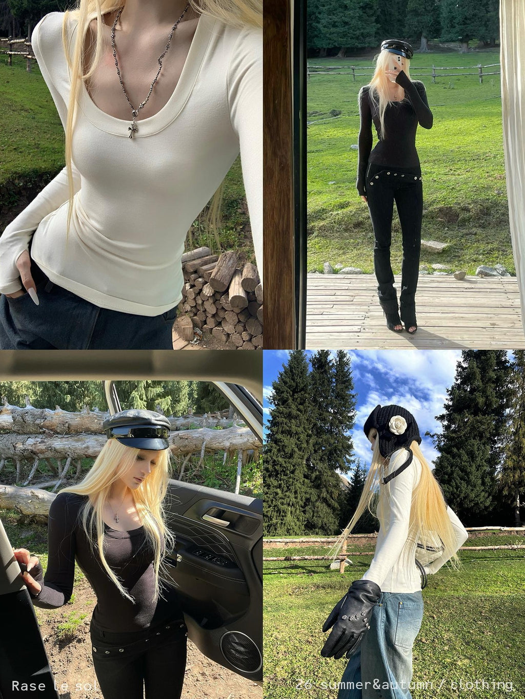 Rase le sol Slim Fit U Neck Soft Women's Viscose Long Sleeve T-shirts