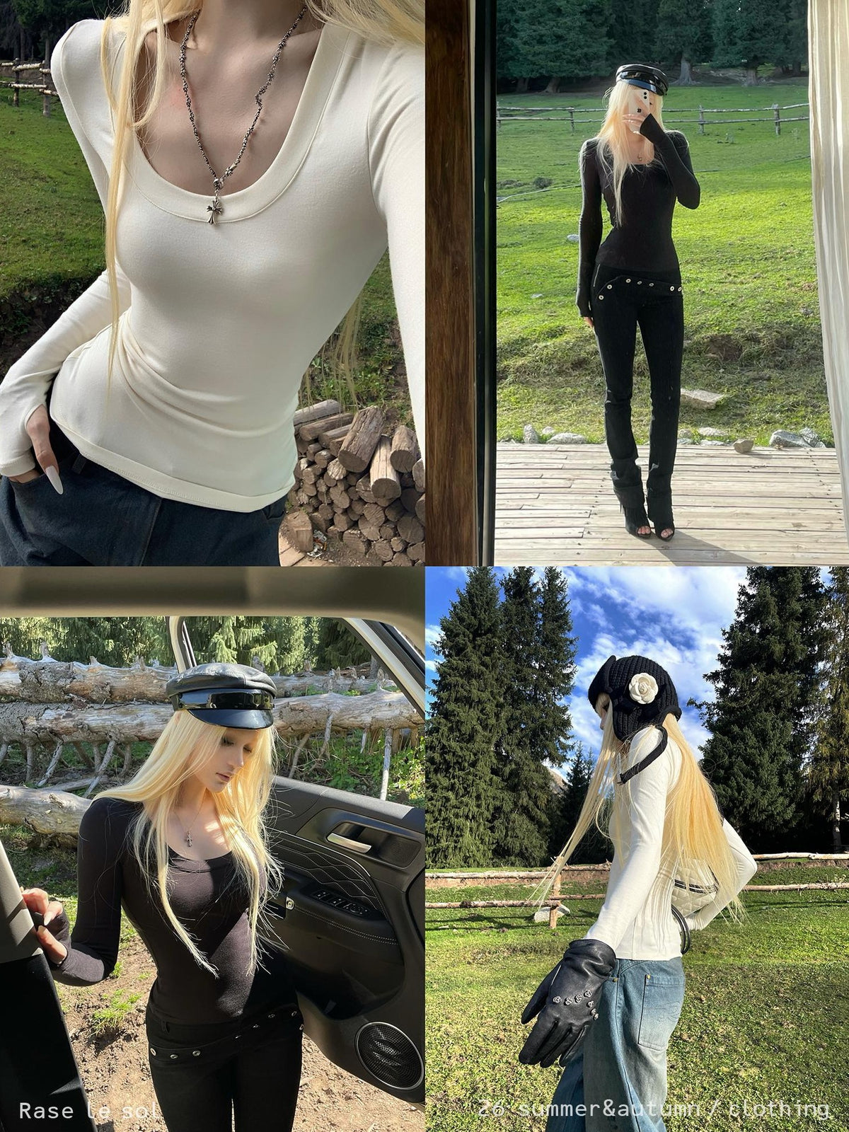 Rase le sol Slim Fit U Neck Soft Women's Viscose Long Sleeve T-shirts