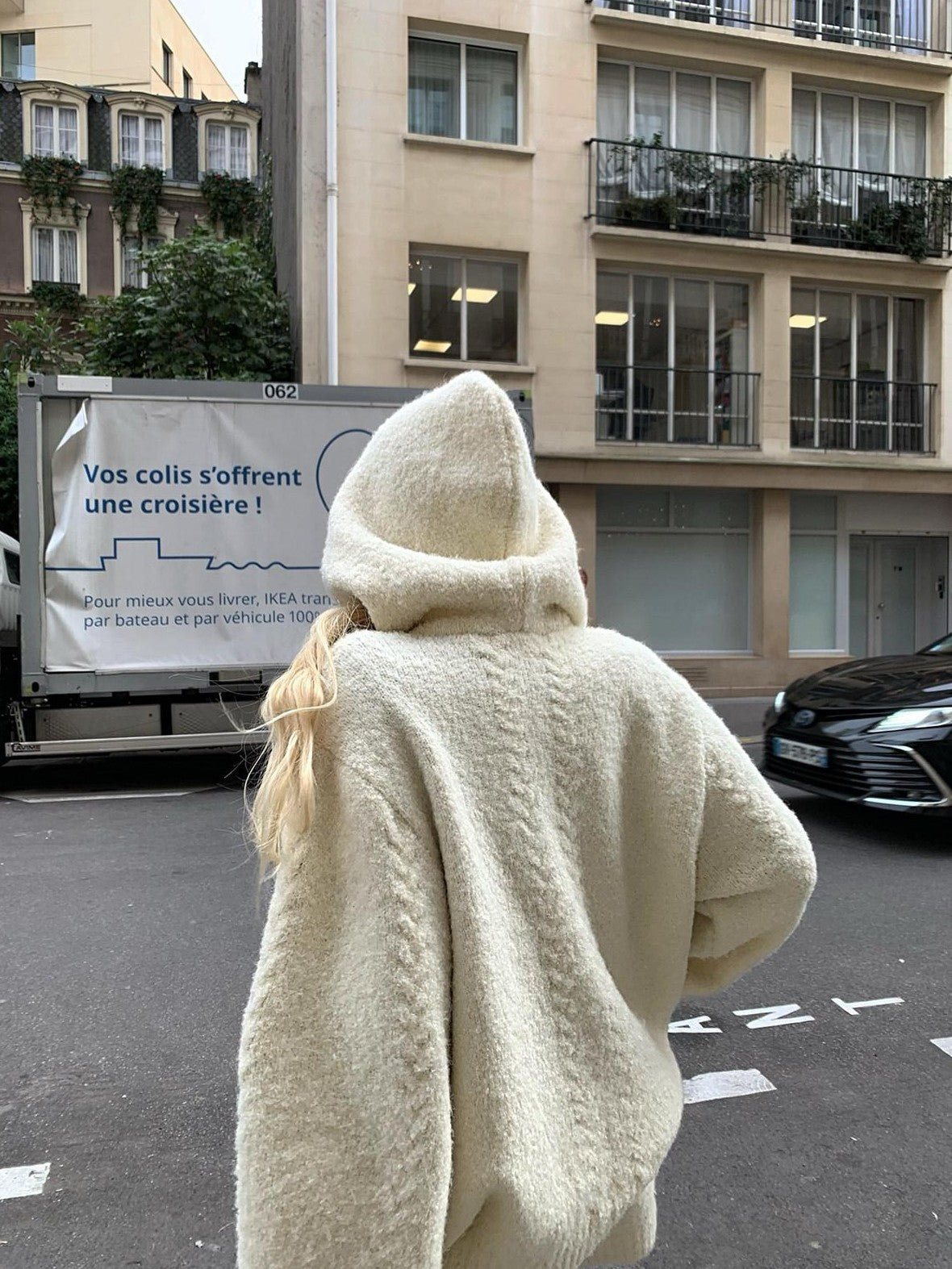 Rase le sol Snow Fairy Relaxed Hooded Sweater Women's Soft Knit Casual Top & Shorts Sets