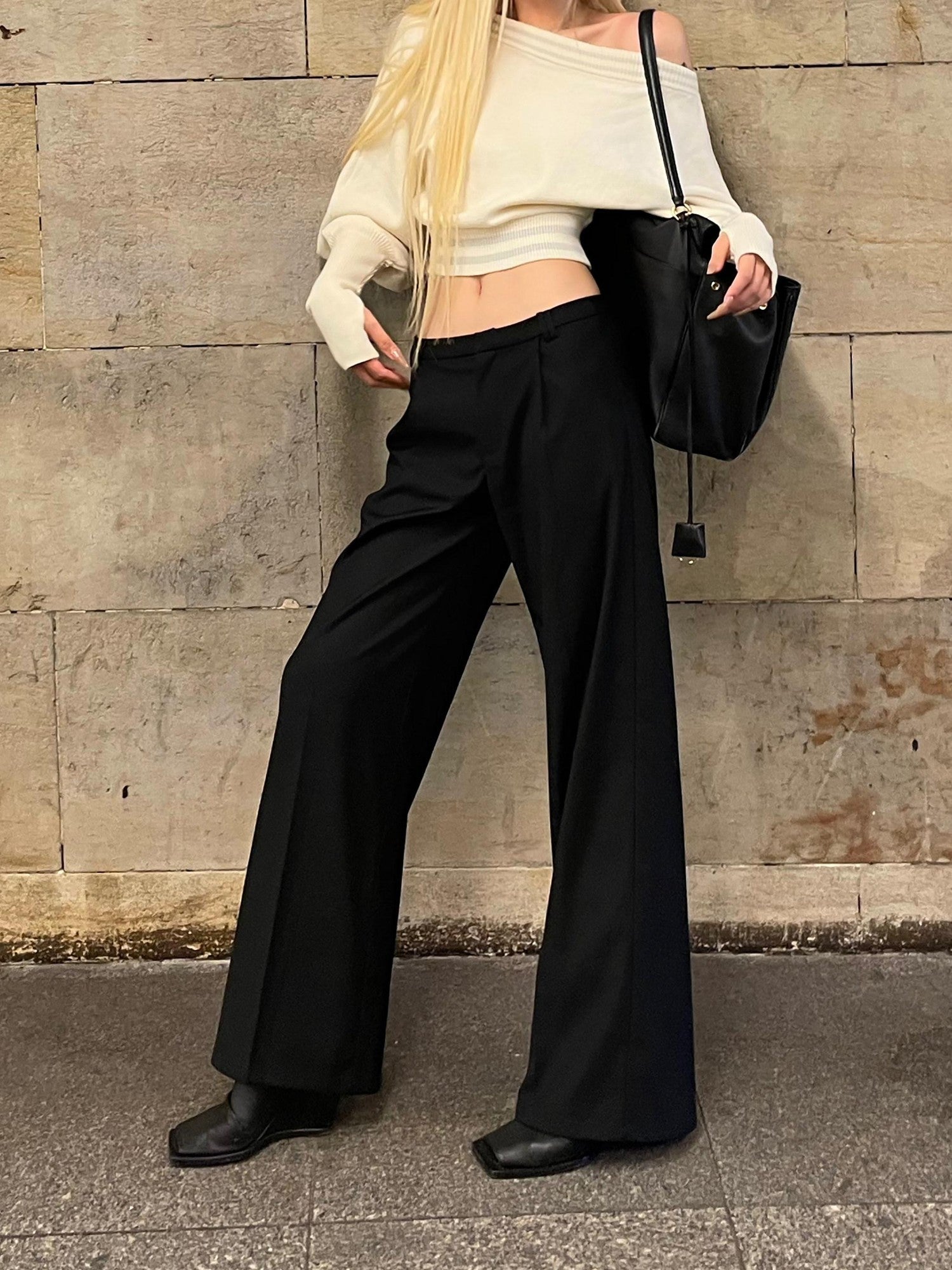 Rase le sol Soft Cloudlike Cropped Relaxed Women's Cloud Knit Pullover Off-shoulder Sweaters