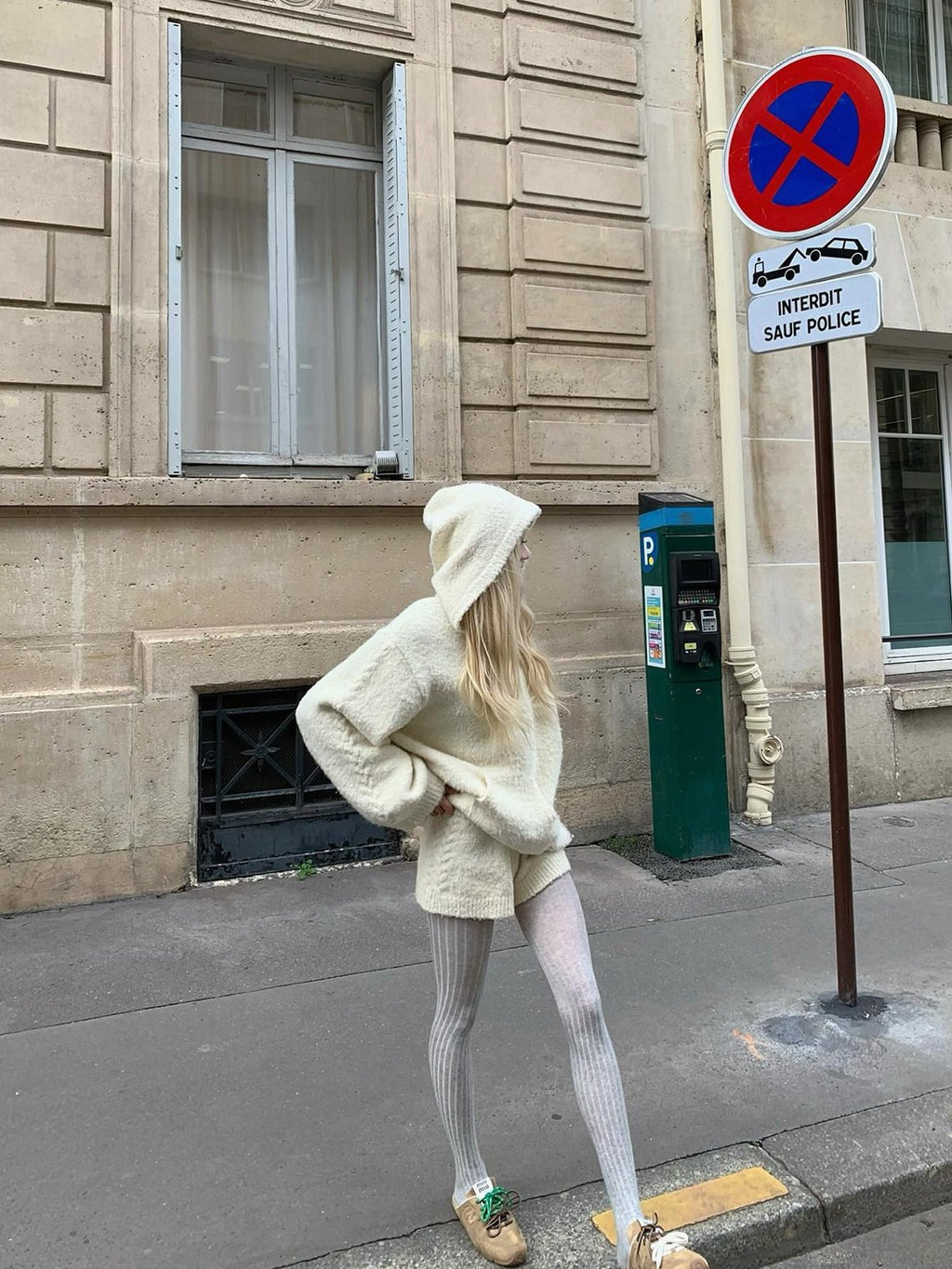 Rase le sol Soft Relaxed Oversized Hooded Women's Sweater Knit Casual Top & Shorts Sets