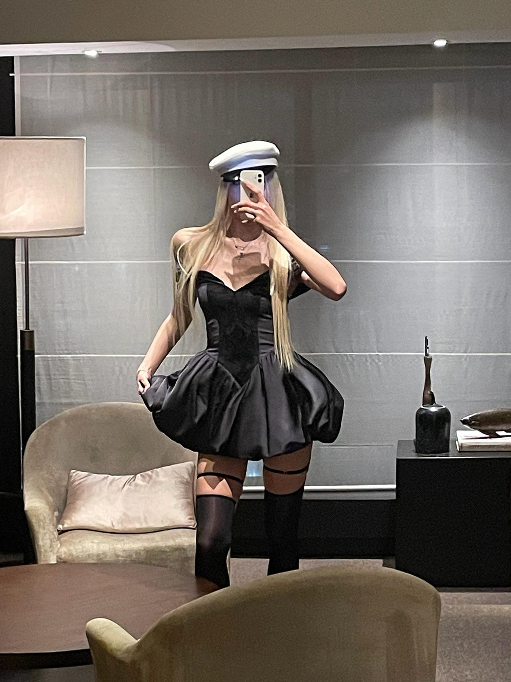 Rase le sol Strapless Cinched Waist Short Tulip Hem Women's Tube Mini Dresses