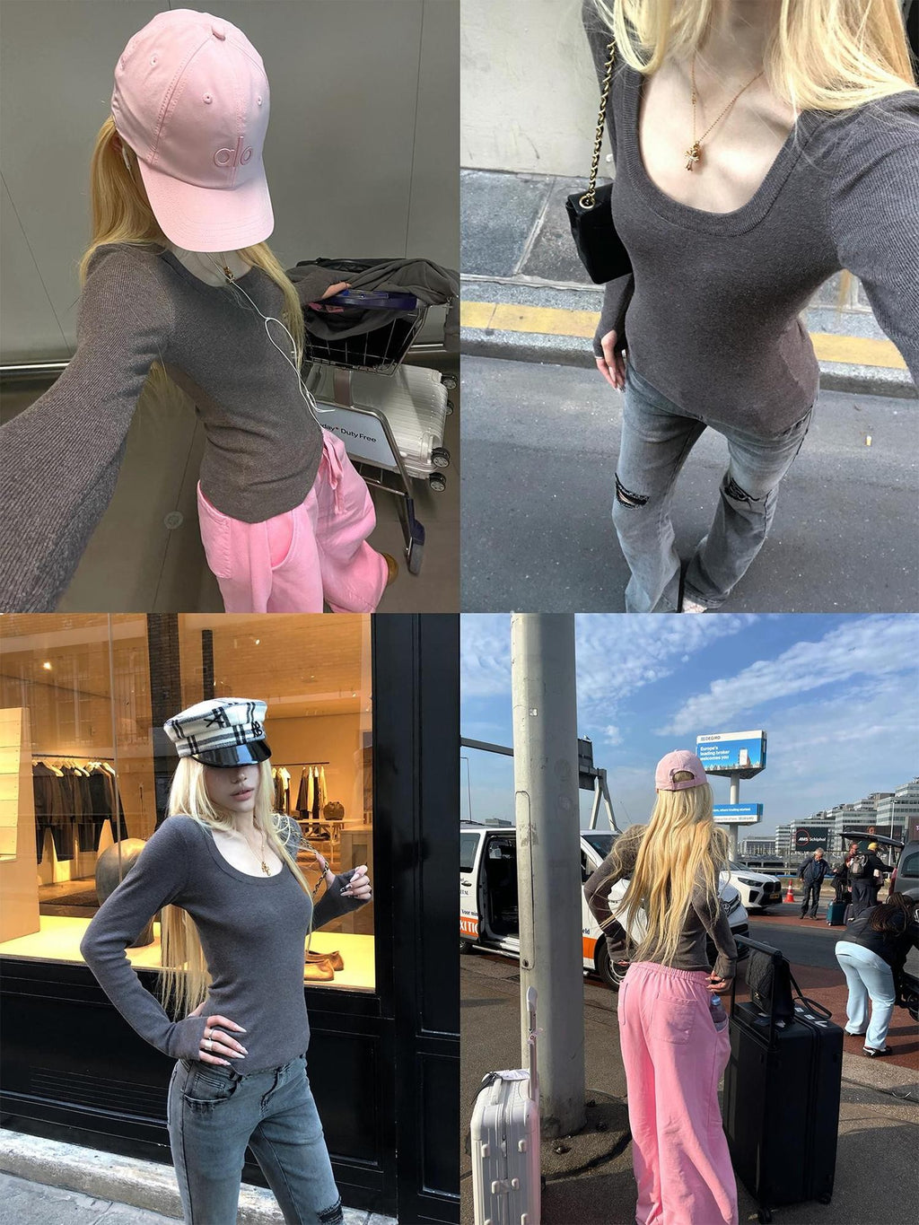 Rase le sol U Neck Slim Fit Soft Knit Long Sleeve Women's Polyester Sweaters