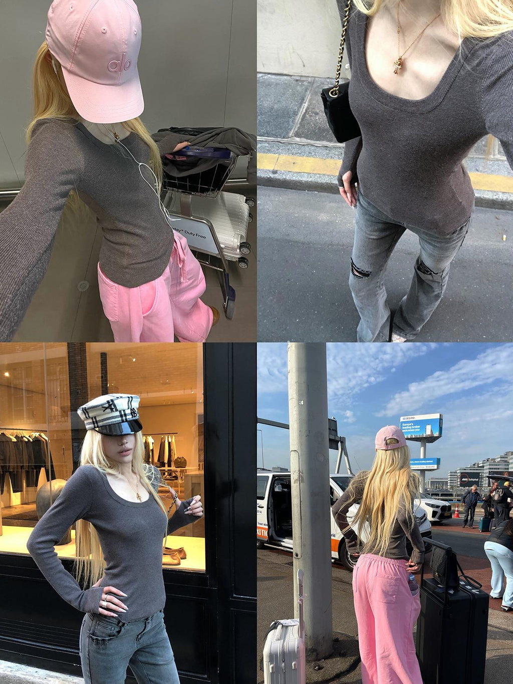 Rase le sol U Neck Slim Fit Soft Knit Long Sleeve Women's Polyester Sweaters
