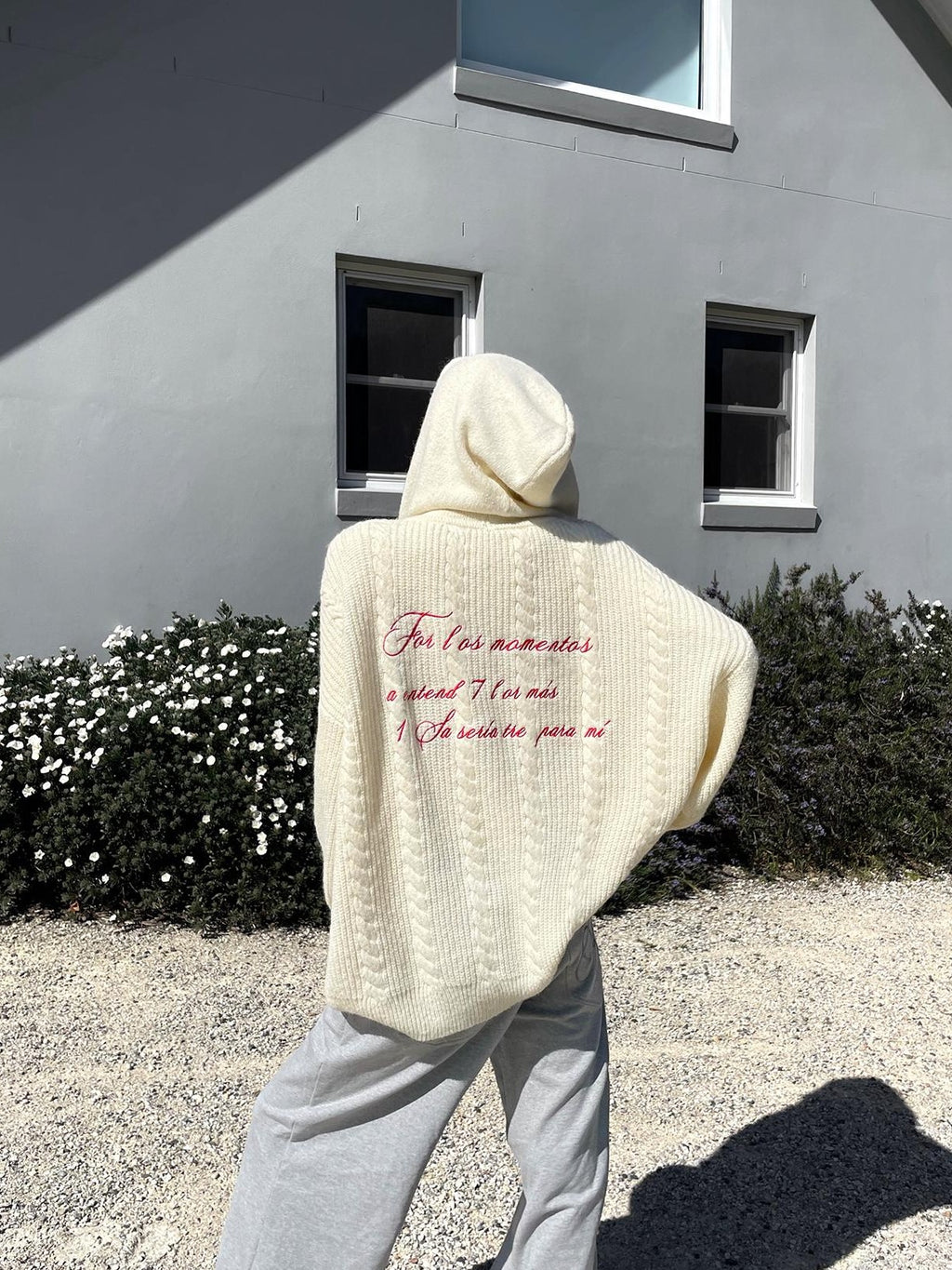 Rase le sol Vintage Embroidered Hooded Long Sleeve Women's Wool Blend Cardigans
