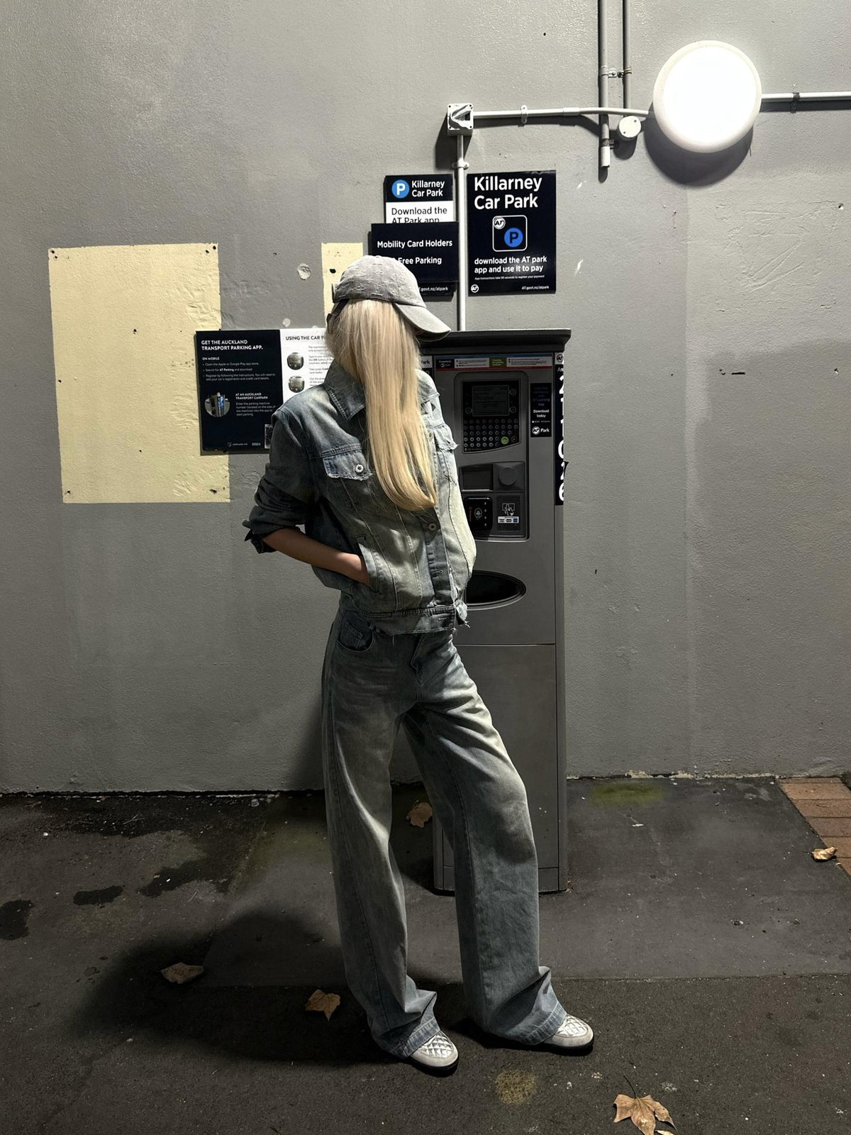 Rase le sol Washed Distressed Denim Button Up Women's Cotton Casual Top & Pants Sets