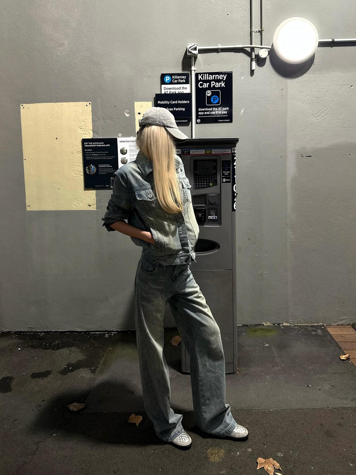 Rase le sol Washed Distressed Denim Button Up Women's Cotton Casual Top & Pants Sets