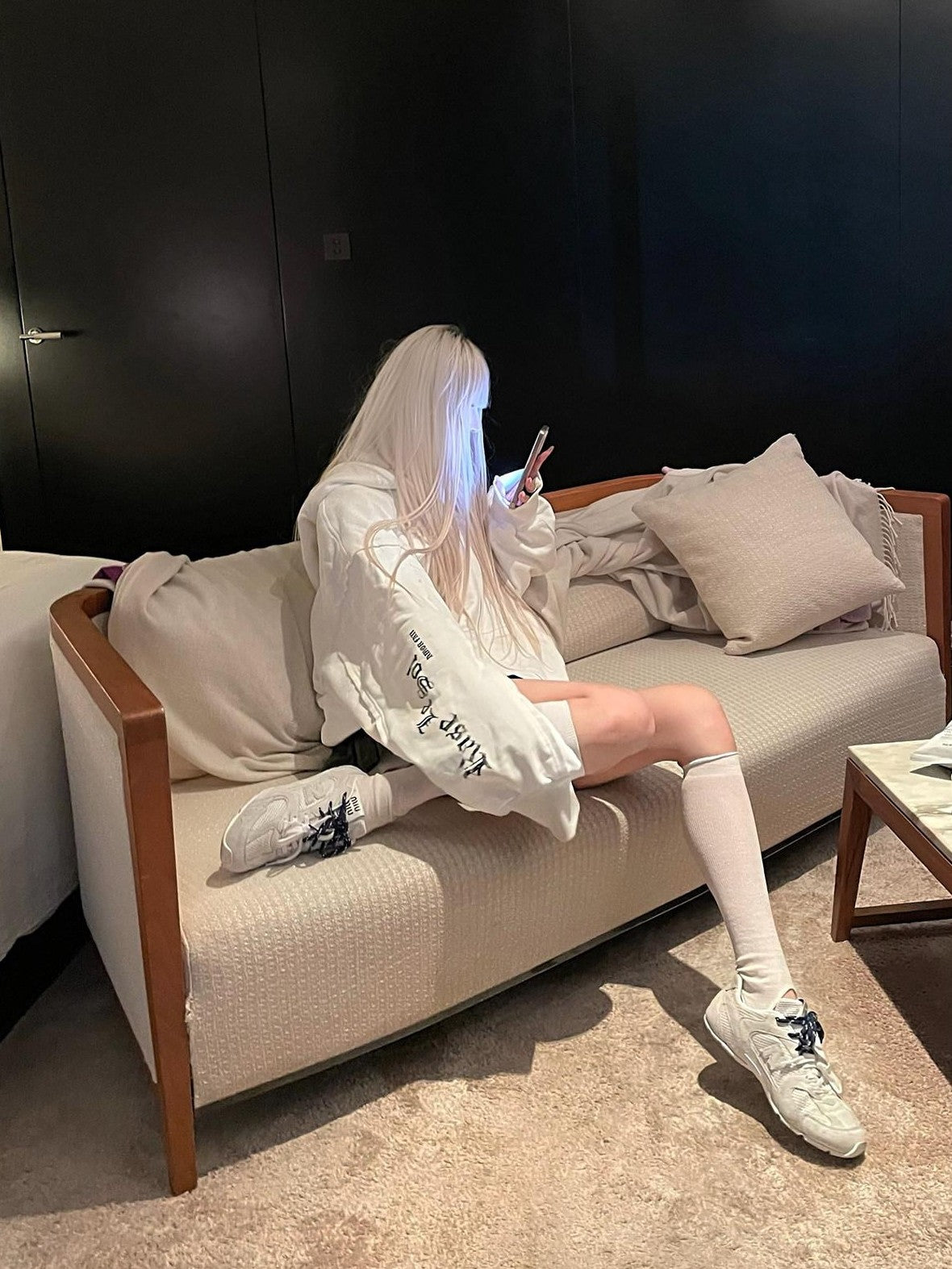 Rase le sol White Oversized Loose Open Front American Streetwear Women's Zip-up Hoodies