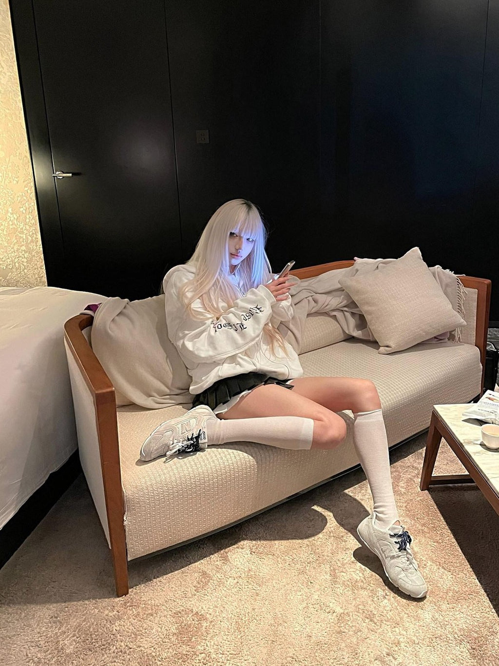 Rase le sol White Oversized Loose Open Front American Streetwear Women's Zip-up Hoodies