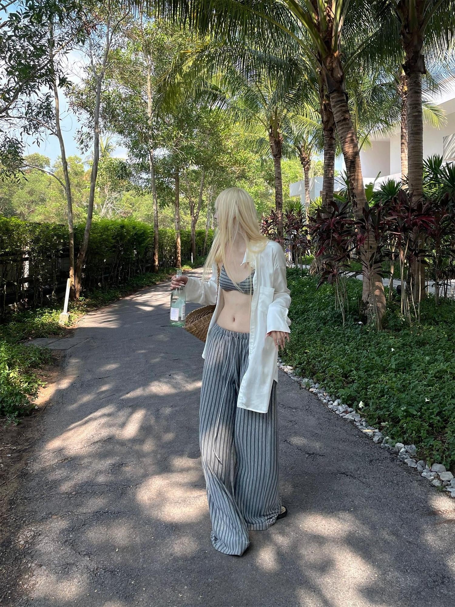 Rase le sol White Slouchy Relaxed Loose Oversized Shirt Style Women's Overshirts
