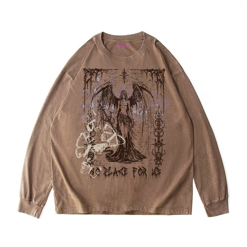 RebelSeed_Aged_Brown_Heat_Transfer_Print_Drop_Shoulder_Women's_Cotton_Long_Sleeve_T-shirts_734363386189_MISSTT