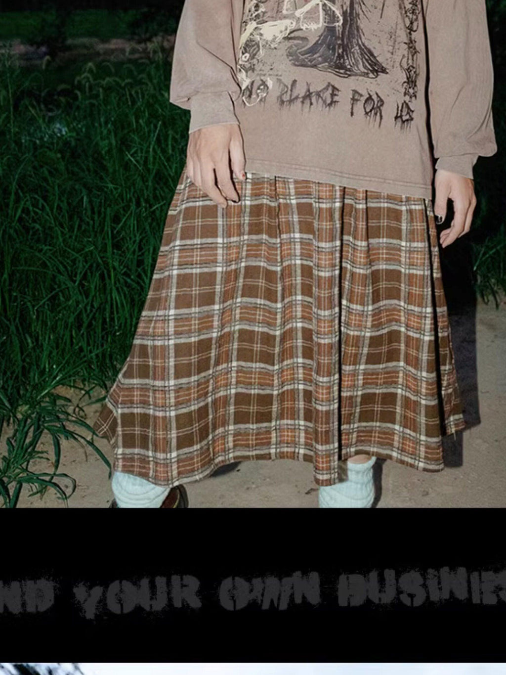 RebelSeed Aged Brown Heat Transfer Print Drop Shoulder Women's Cotton Long Sleeve T-shirts
