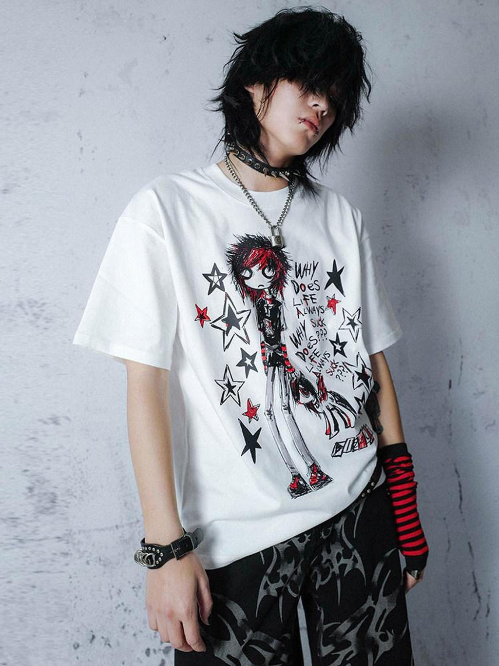 RebelSeed Animal Print Heat Transfer Punk Women's Cotton Short Sleeve T-shirts