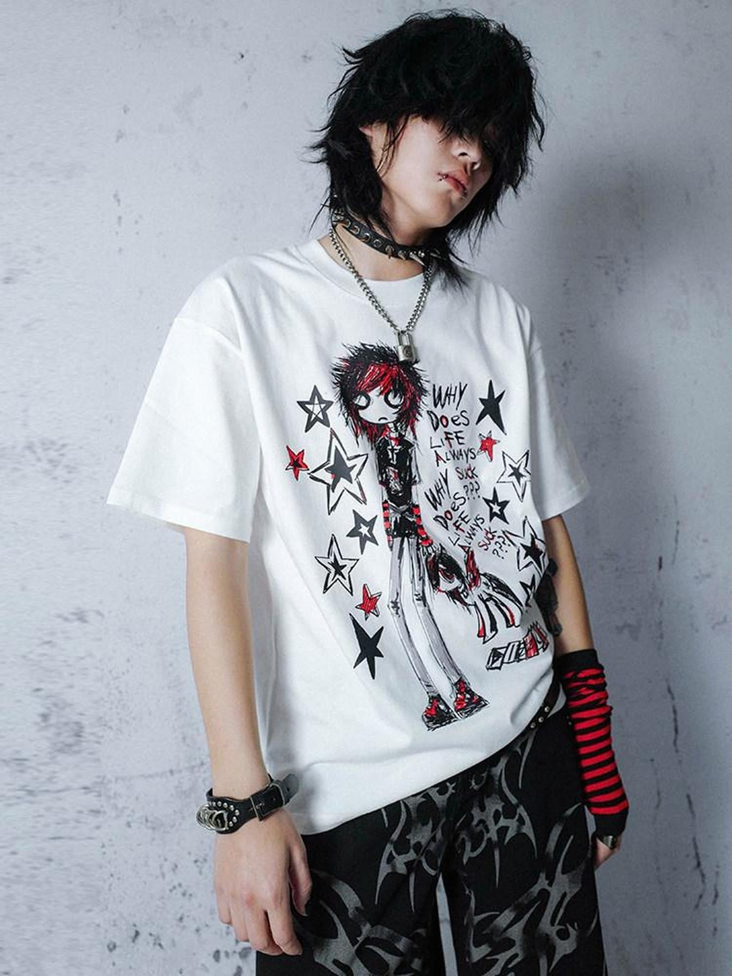 RebelSeed Animal Print Heat Transfer Punk Women's Cotton Short Sleeve T-shirts