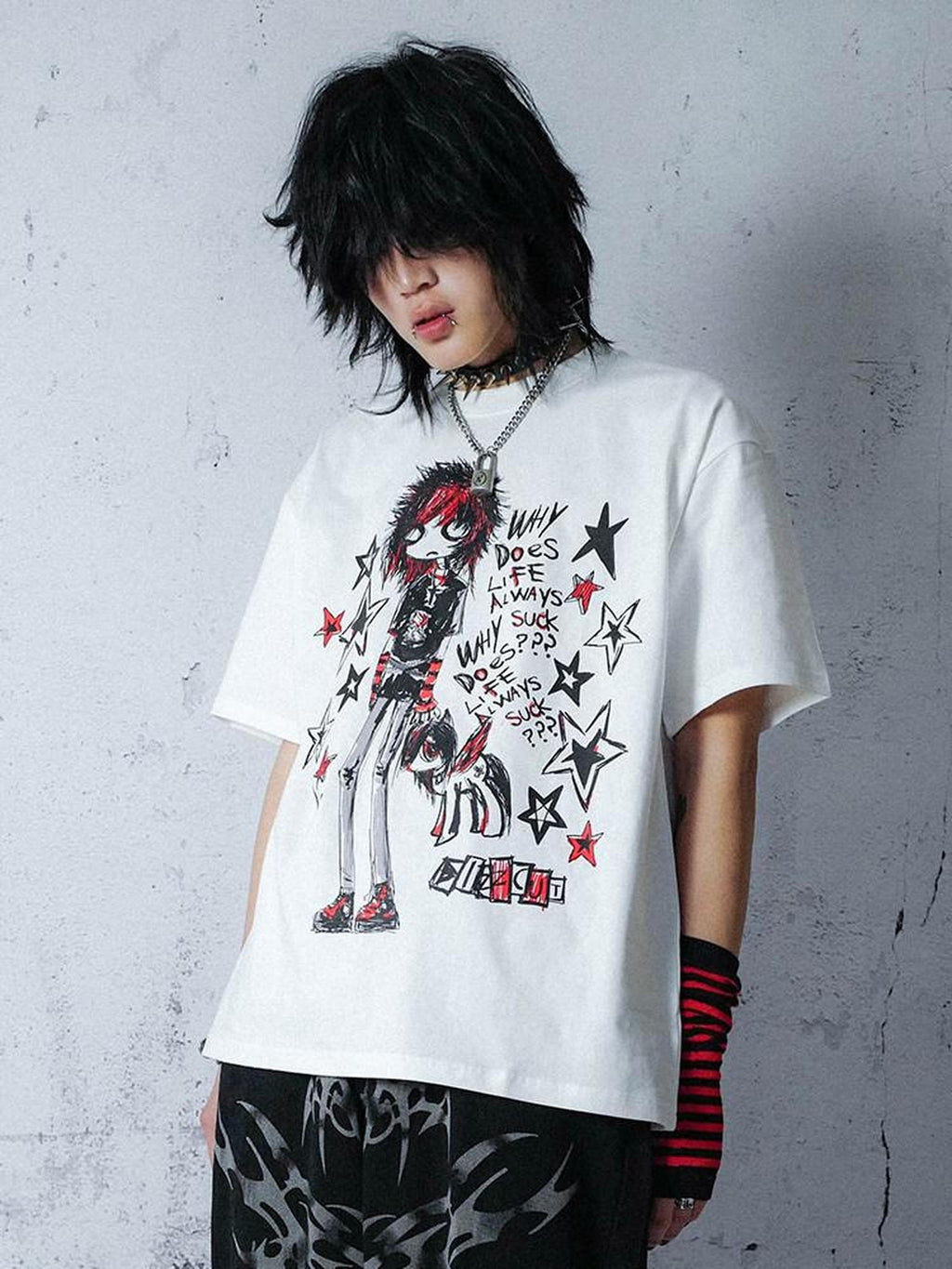RebelSeed Animal Print Heat Transfer Punk Women's Cotton Short Sleeve T-shirts