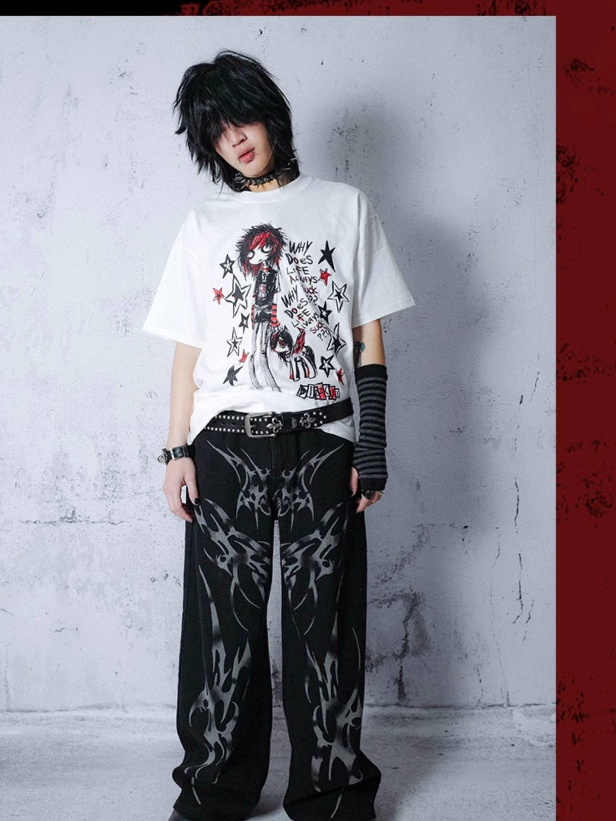 RebelSeed Animal Print Heat Transfer Punk Women's Cotton Short Sleeve T-shirts