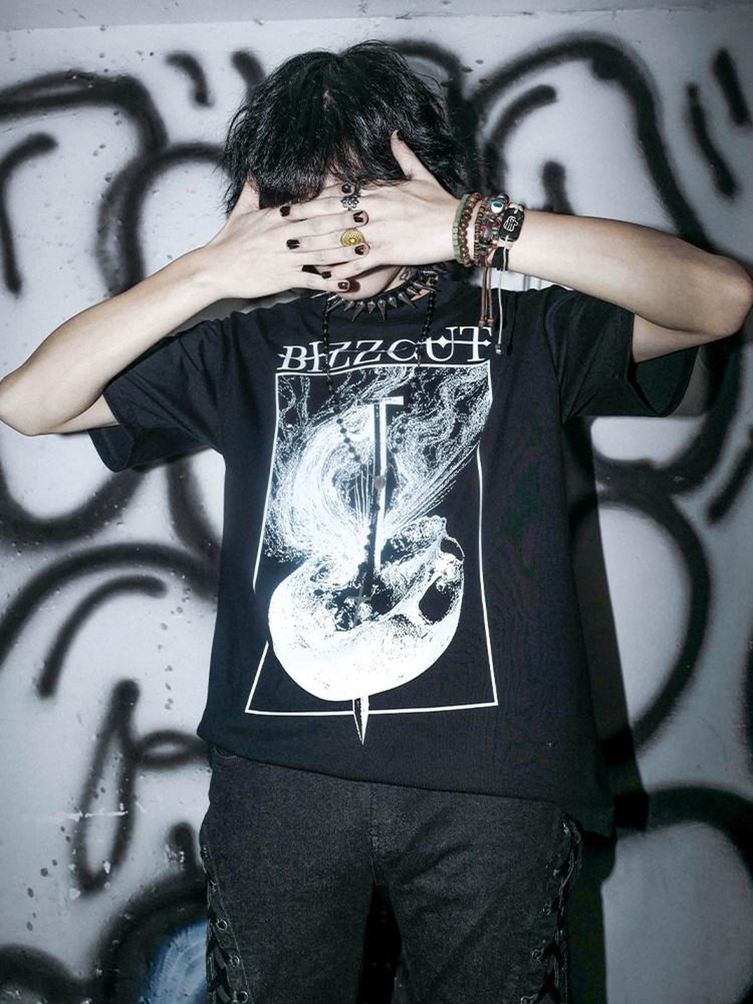 RebelSeed Black Letter Heat Transfer Oversized Drop Women's Cotton Short Sleeve T-shirts