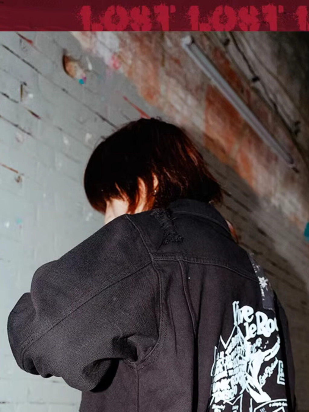 RebelSeed Black Patch Ripped Chain Loose Fit Lapel Collar Women's Cotton Denim Jackets
