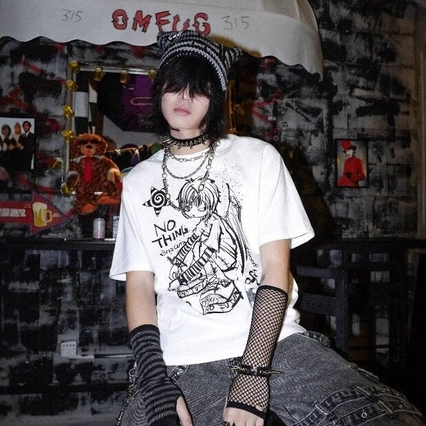 RebelSeed_Black_Rebel_Angel_Punk_Rock_Drop_Shoulder_Women's_Short_Sleeve_T-shirts_905135592498_MISSTT