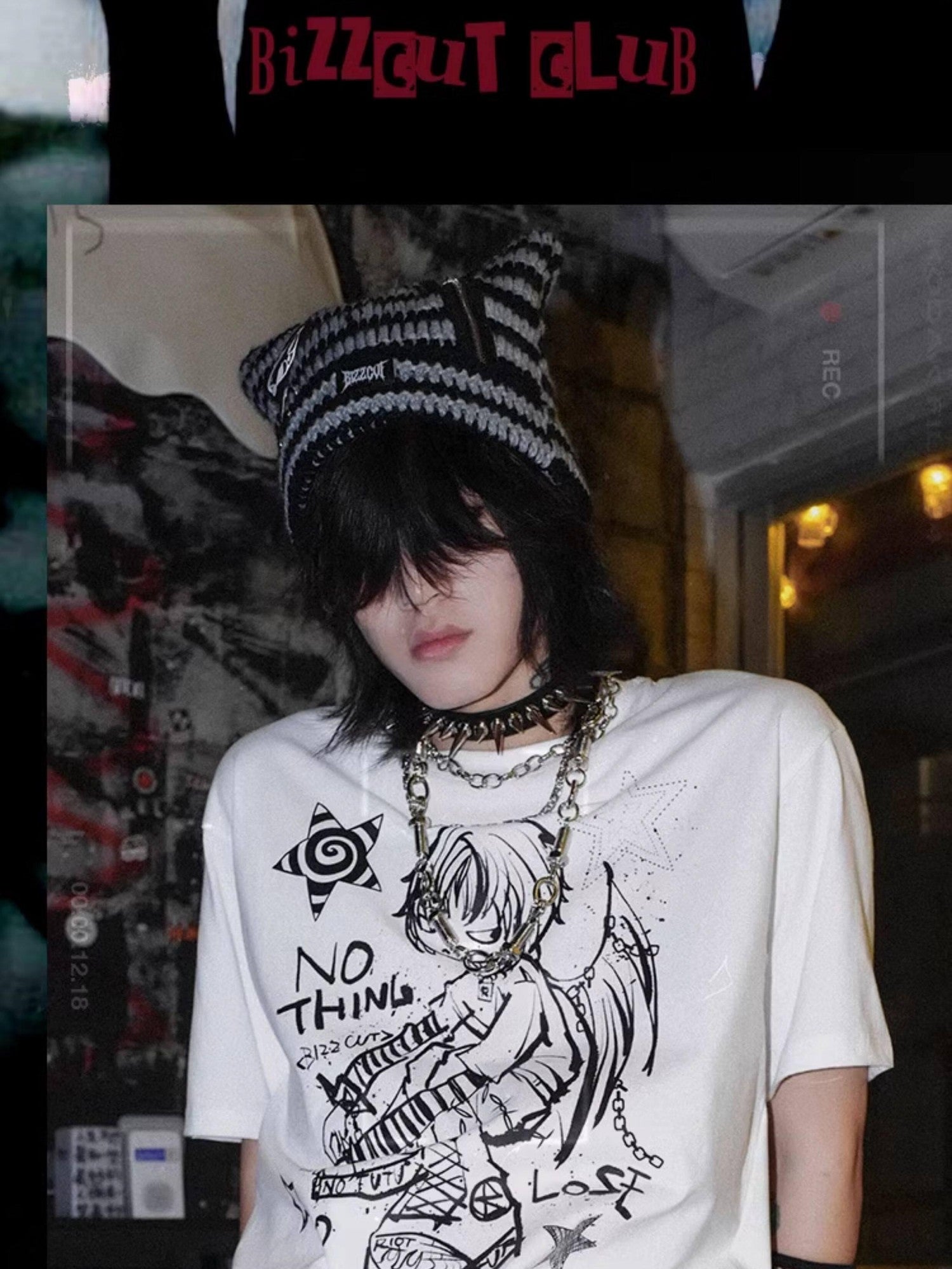 RebelSeed Black Rebel Angel Punk Rock Drop Shoulder Women's Short Sleeve T-shirts