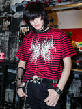RebelSeed_Black_Red_Striped_Butterfly_Skull_Print_Women's_Cotton_Short_Sleeve_T-shirts_903119334044_MISSTT