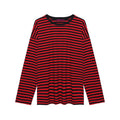 RebelSeed_Black_Red_Striped_Drop_Shoulder_Loose_Rock_Women's_Long_Sleeve_T-shirts_727233776019_MISSTT