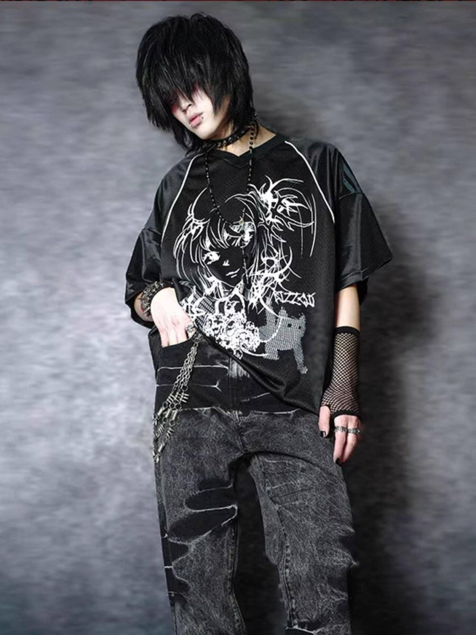 RebelSeed Black Snake Embroidered Lightning Distressed Washed Women's Denim Bootcut Pants