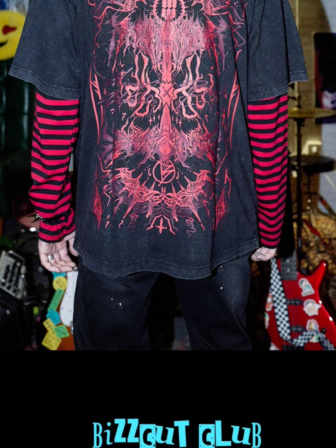 RebelSeed Cthulhu Art Print Heat Transfer Punk Women's Cotton Fleece Long Sleeve T-shirts