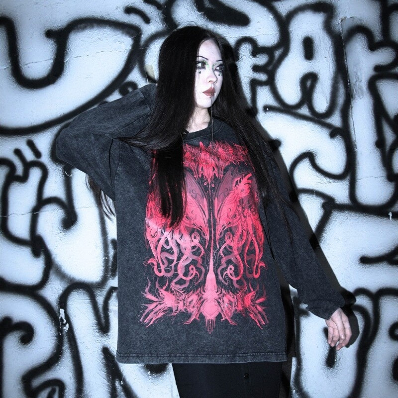 RebelSeed_Cthulhu_Print_Distressed_Gothic_Women's_Cotton_Long_Sleeve_T-shirts_970199122000_MISSTT