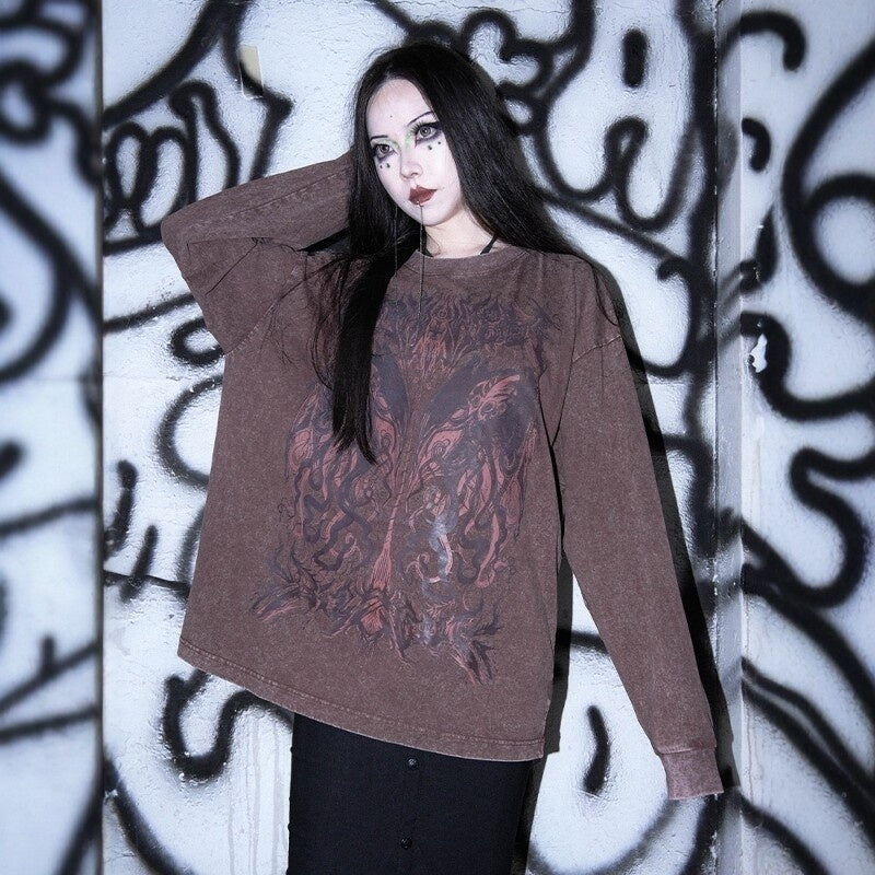 RebelSeed_Cthulhu_Print_Distressed_Gothic_Women's_Cotton_Long_Sleeve_T-shirts_970199122000_MISSTT