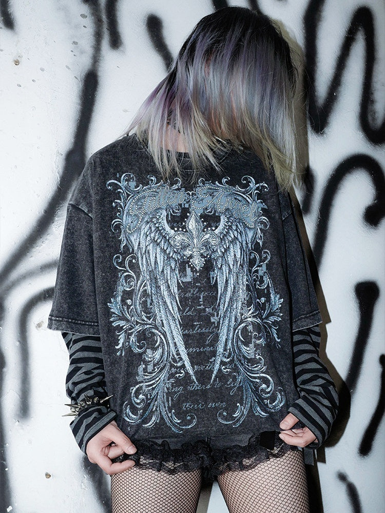 RebelSeed_Dark_Gothic_Art_Print_Heat_Transfer_Striped_Women's_Cotton_Long_Sleeve_T-shirts_1015223773286_MISSTT