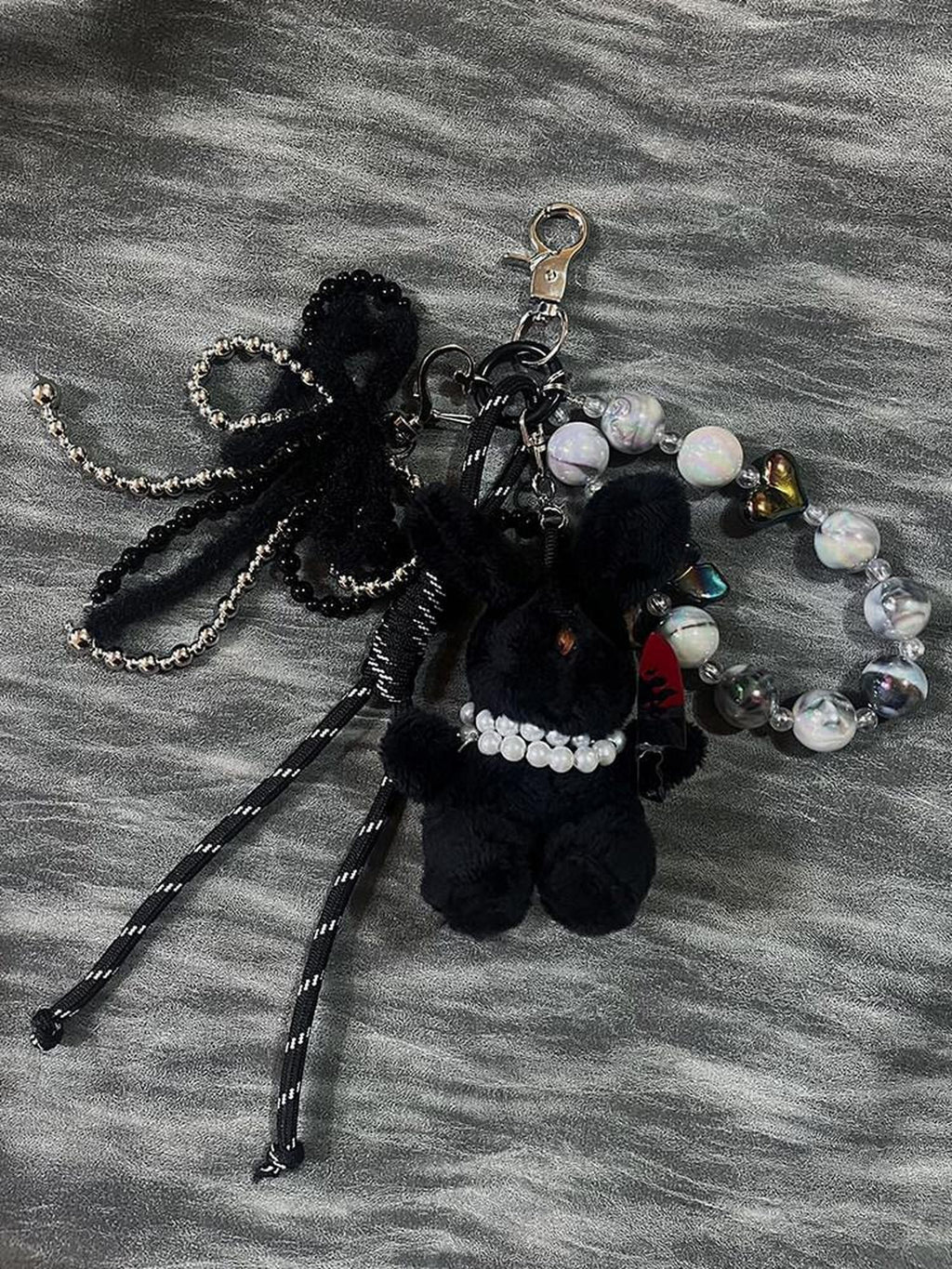 RebelSeed Dark Gothic Punk Rock Rabbit Spider Chain Charm Women's Keychains