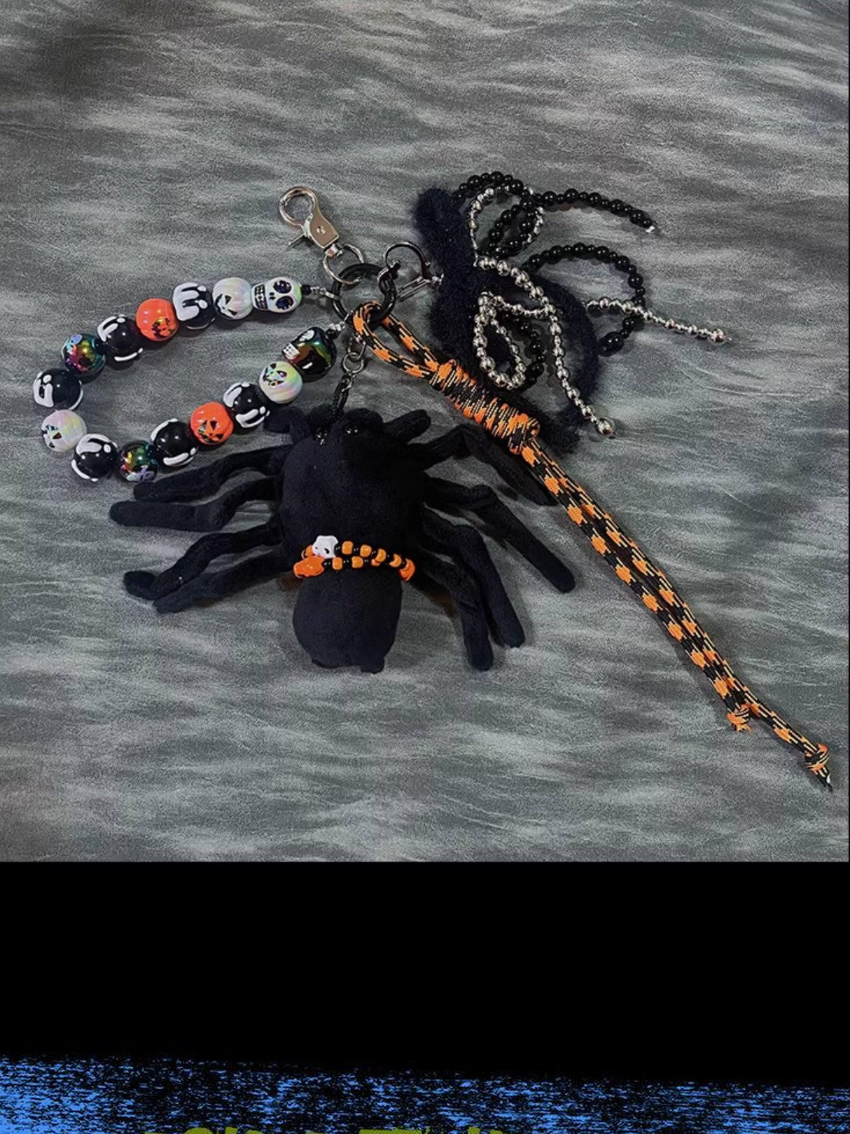 RebelSeed Dark Gothic Punk Rock Rabbit Spider Chain Charm Women's Keychains