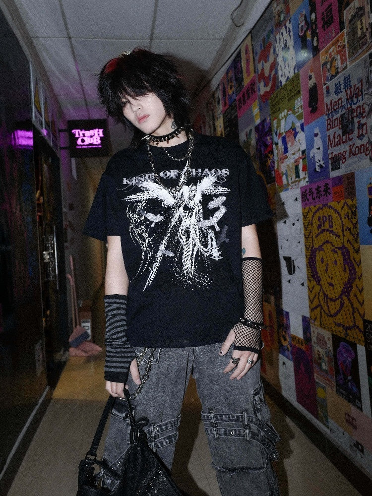 RebelSeed_Dark_Knight_Punk_Character_Print_Women's_Cotton_Short_Sleeve_T-shirts_904728961230_MISSTT